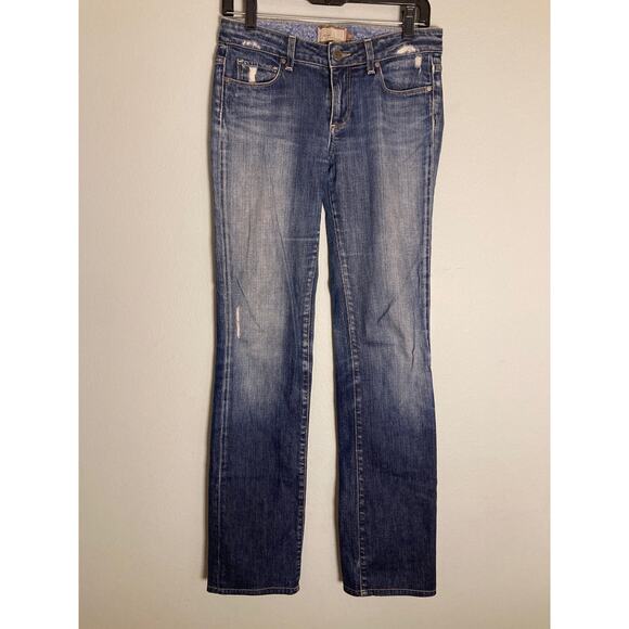Paige Melrose Straight Leg Jeans Medium Wash Sz 28 ~ 32.5 Inseam Long Legs Here! - Picture 1 of 5